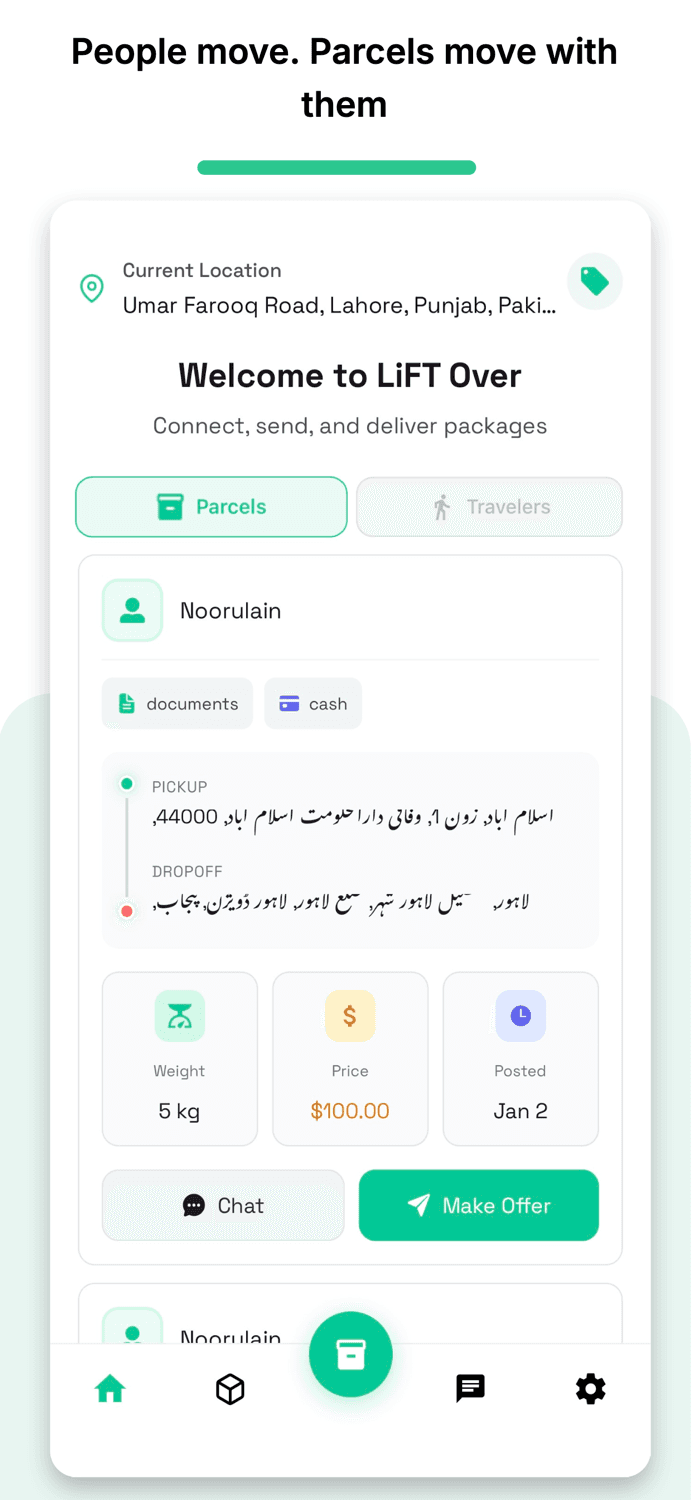 Lift Over — Mobile App